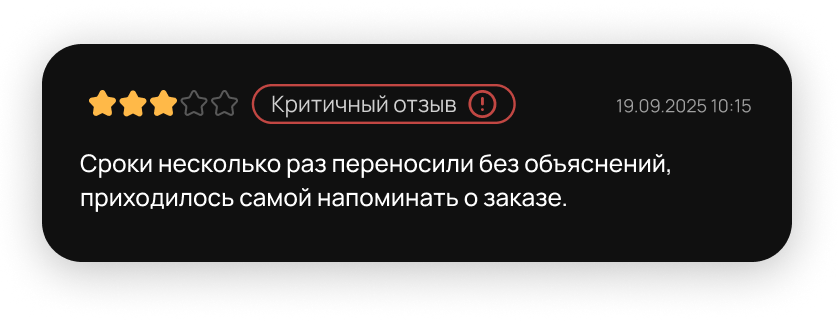 Определение критичных отзывов